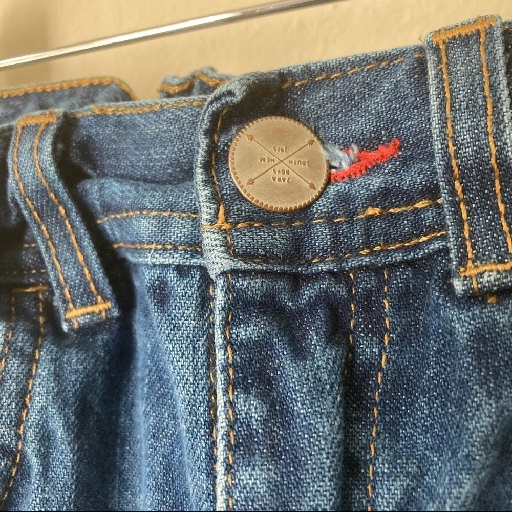 Zara Boys Denim Jeans Adjustable Waist 11/12 100% Cotton